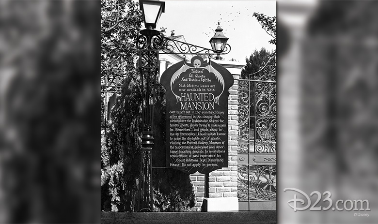 Sign in front of the Haunted Mansion