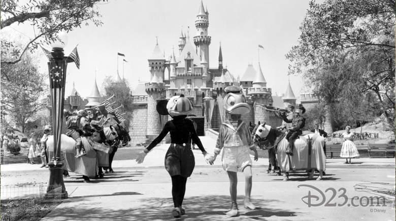 Mickey and Donald on Disneyland opening day
