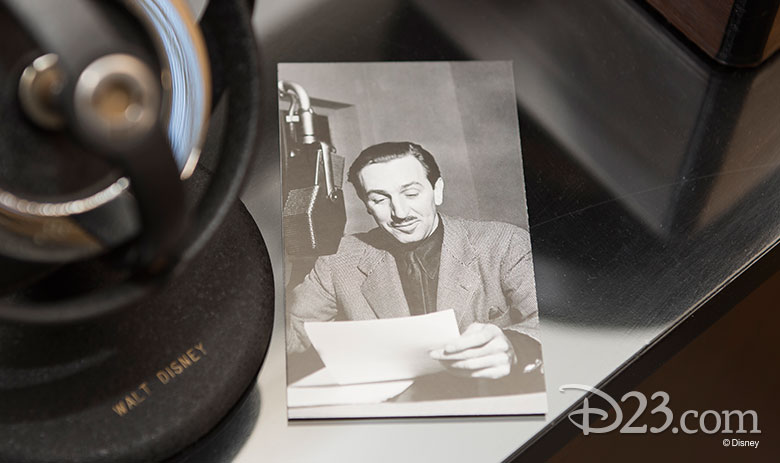 D23 Member gift item. Picture of Walt speaking into a microphone