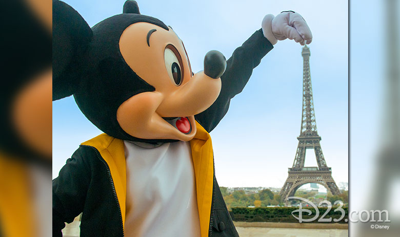 Mickey Mouse with the Eiffel Tower