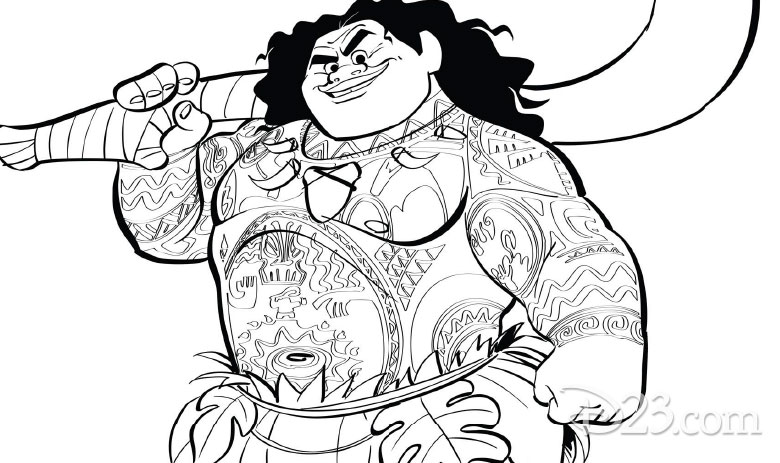 Maui Moana Coloring Pages