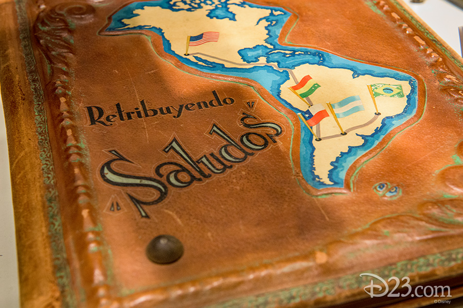 Scrapbook given to Walt Disney during his South American goodwill tour, early 1940s