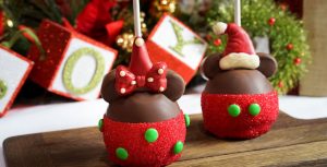 Mickey and Minnie santa candy apples