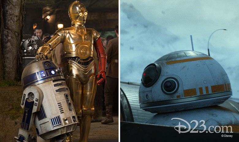 R2-D2, C-3PO, and BB-8