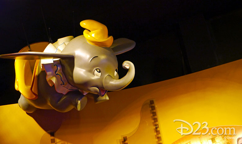 The iconic Dumbo, from the Dumbo the Flying Elephant attraction.