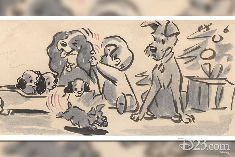 Story sketch by a Disney Studio Artist - Lady and the Tramp (1955)