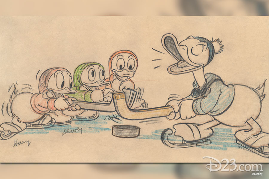 Story sketch by a Disney Studio Artist - The Hockey Champ (1939)