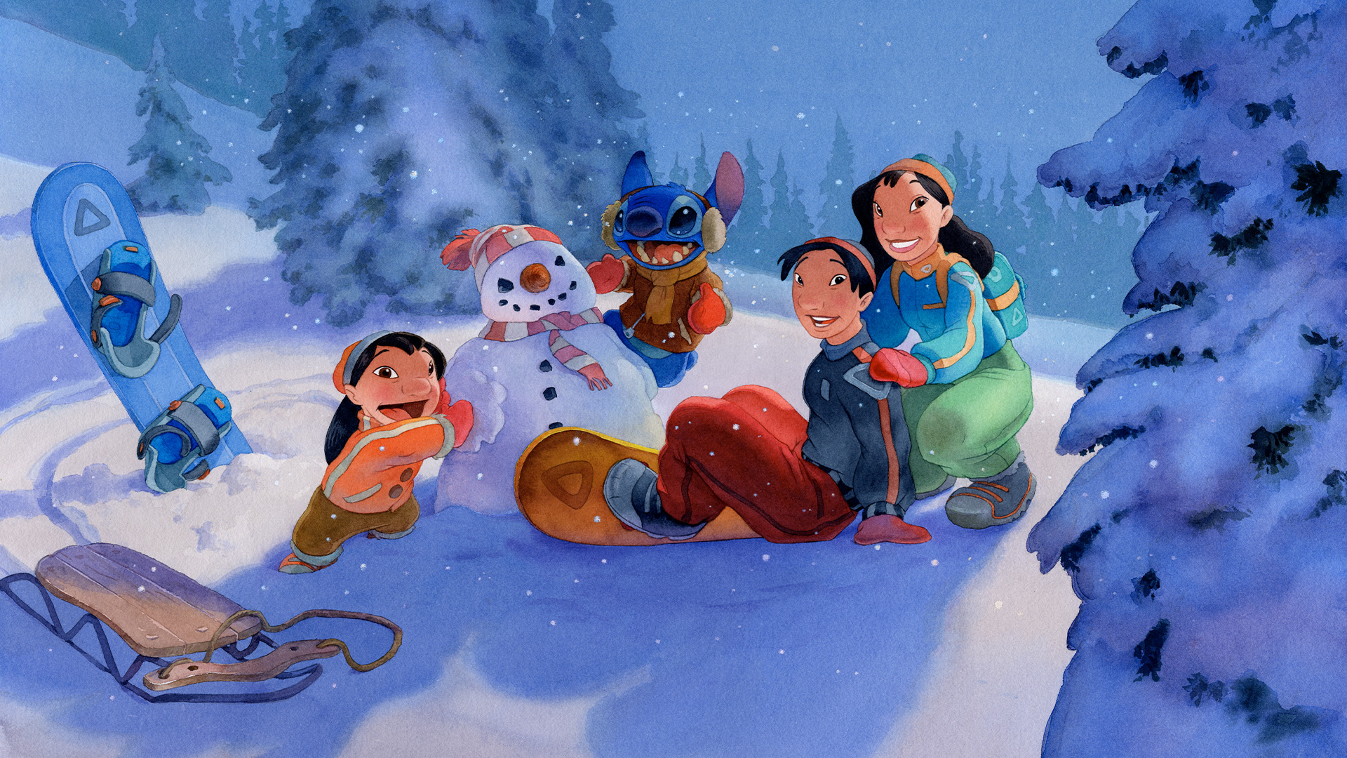 Lilo & Stitch holiday art