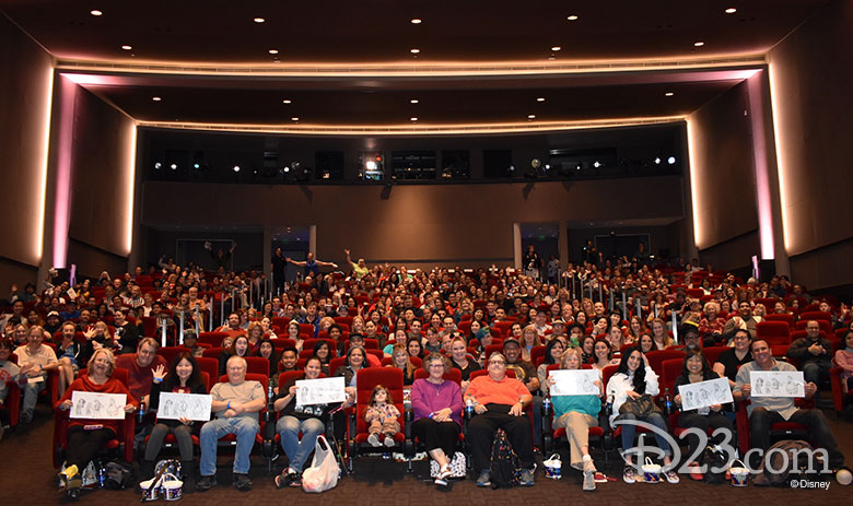 D23 Members get ready for the Tangled screening