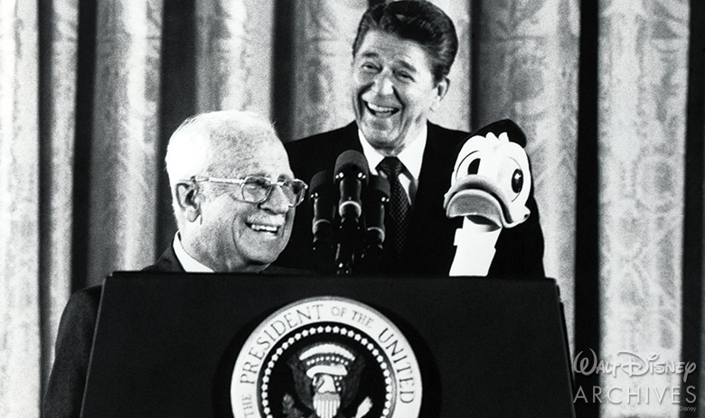 Clarence Nash and President Ronald Reagan