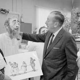 Walt Disney with Marc Davis and Blaine Gibson