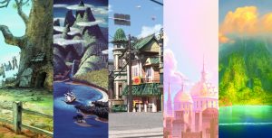 Disney location postcards