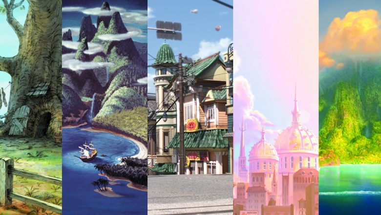 Disney location postcards