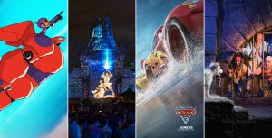 Big Hero 6, Star Wars Galactic Nights, Cars 3, Pirates of the Caribbean