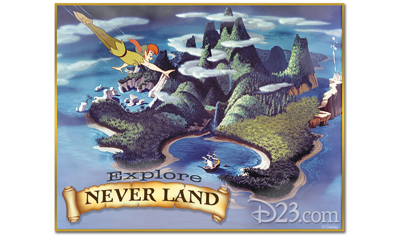 Never Land postcard