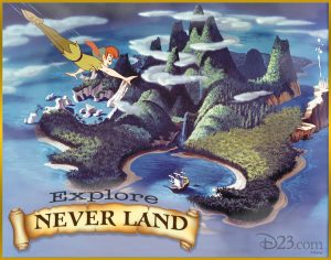 Never Land postcard