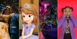 Split image of Beauty and the Beast, Sofia the First, Pandora, and Raven