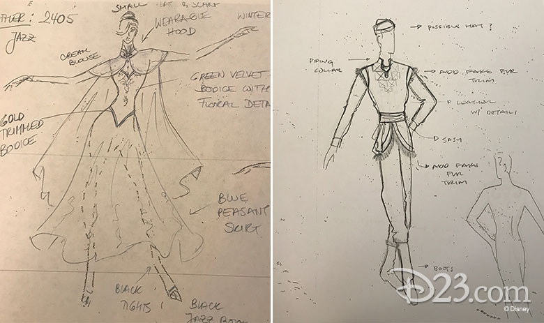 Dancing with the Stars Season 24 Disney night costume sketches