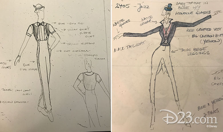 Dancing with the Stars Season 24 Disney night costume sketches