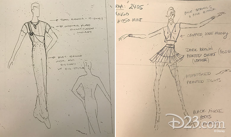 Dancing with the Stars Season 24 Disney night costume sketches