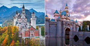 Sleeping Beauty Castle real vs Disney