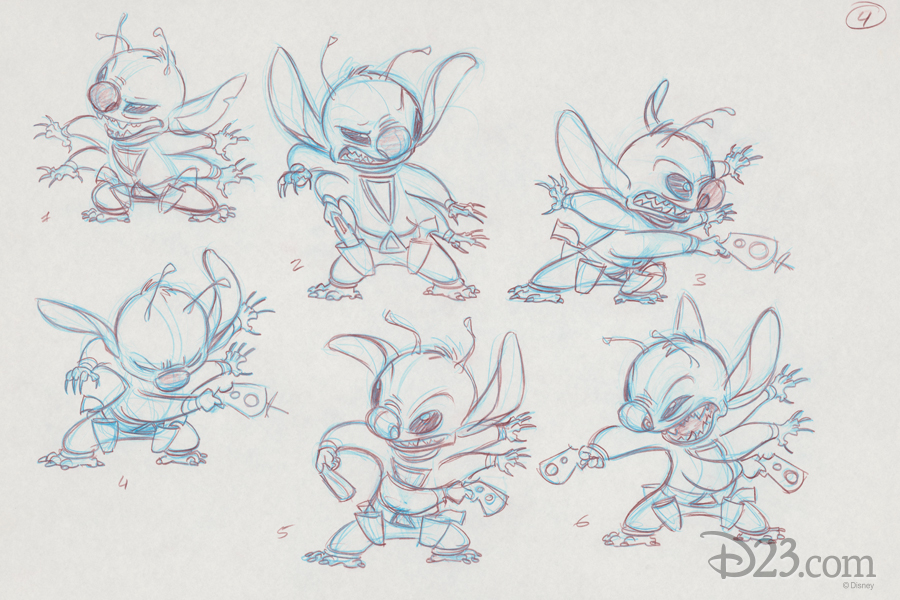 Lilo & Stitch Production Art - Stitch in various poses