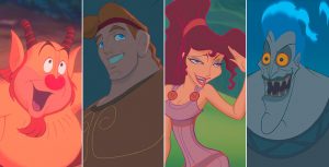Phil, Hercules, Megara, and Hades