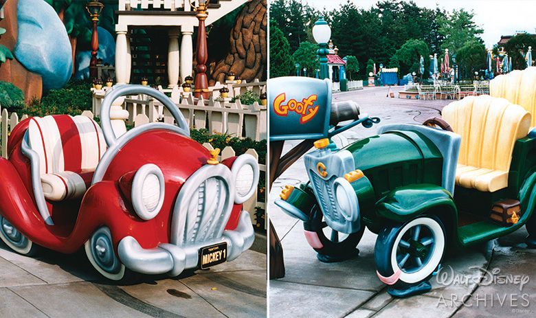 Mickey's car and Goofy's car