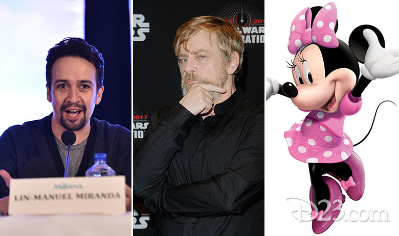 Lin-Manuel Miranda, Mark Hamill, and Minnie Mouse