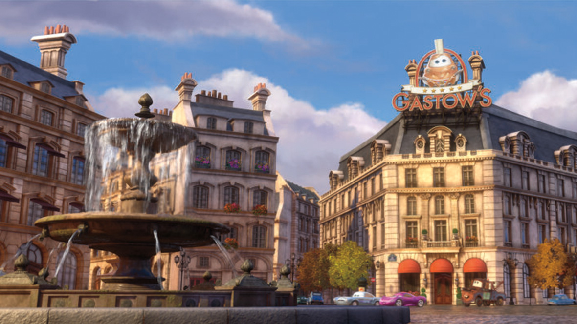 A still image from Cars 2.