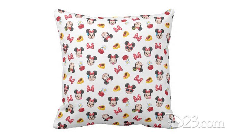 Minnie Mouse Emoji Pattern Throw Pillow