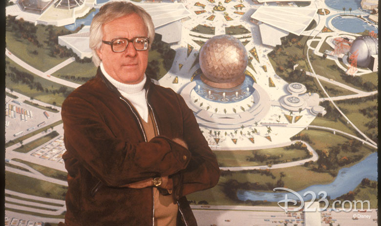 Ray Bradbury with a concept of Epcot