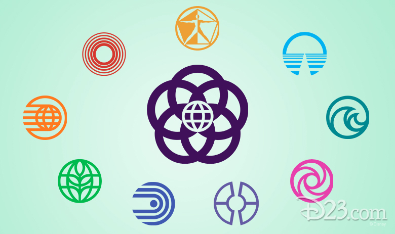 Epcot Center Pavilion logos