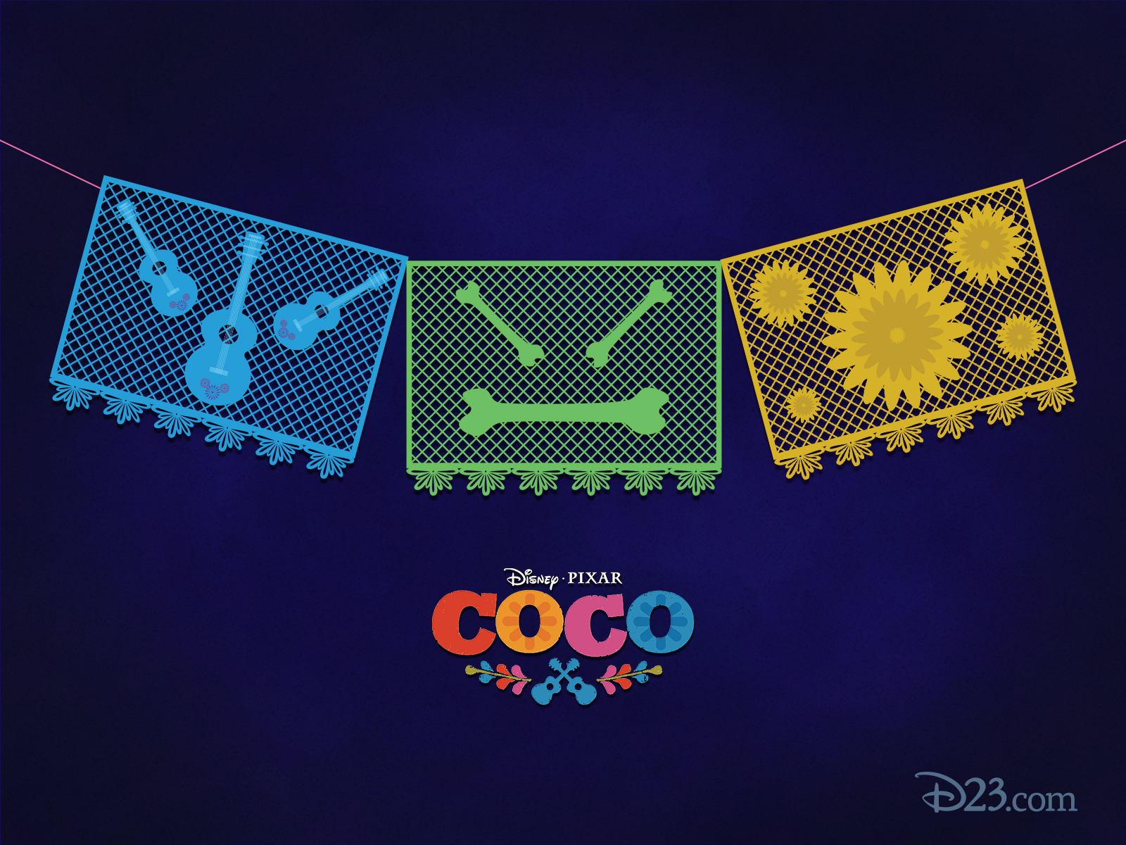 Celebrate Disney•Pixar's Coco with These Papel Picado-Inspired Wallpapers -  D23