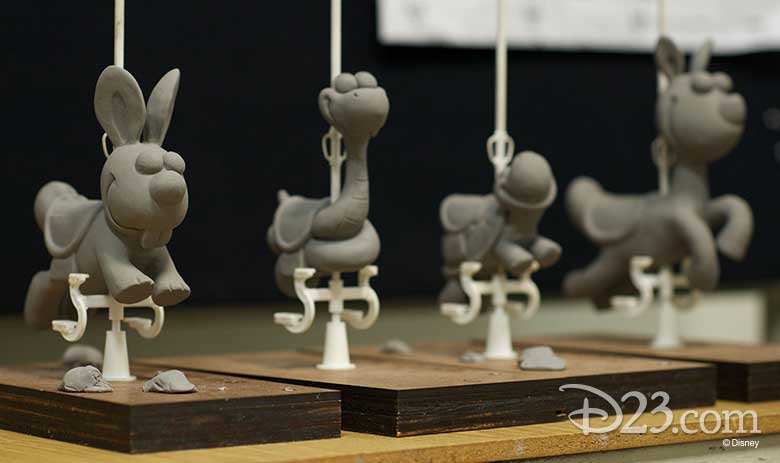 Pixar Pier Jessie's Critter Carousel maquettes