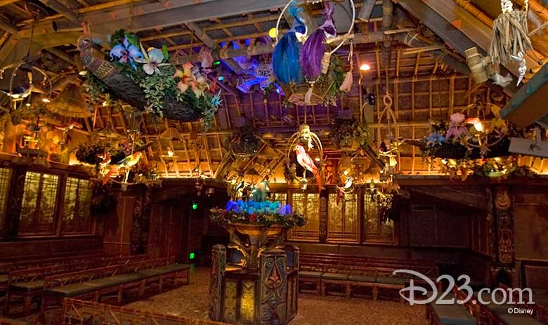 The tropical hideaway inside the Enchanted Tiki Room