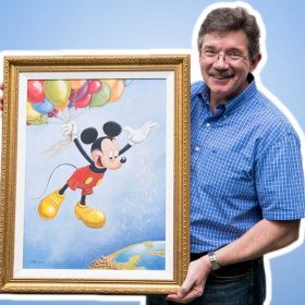 Mark Henn and his Mickey portrait