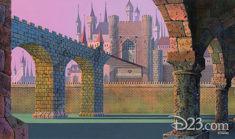 EYVIND EARLE CONCEPT ART FOR SLEEPING BEAUTY - SILK SCARF