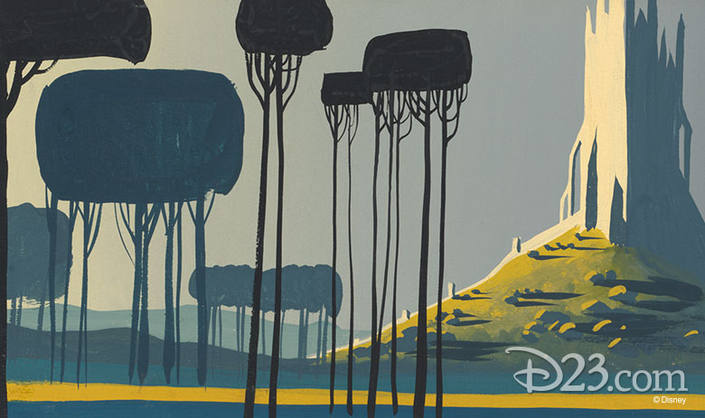 EYVIND EARLE CONCEPT ART FOR SLEEPING BEAUTY - SILK SCARF