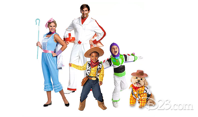 Family in Toy Story costumes