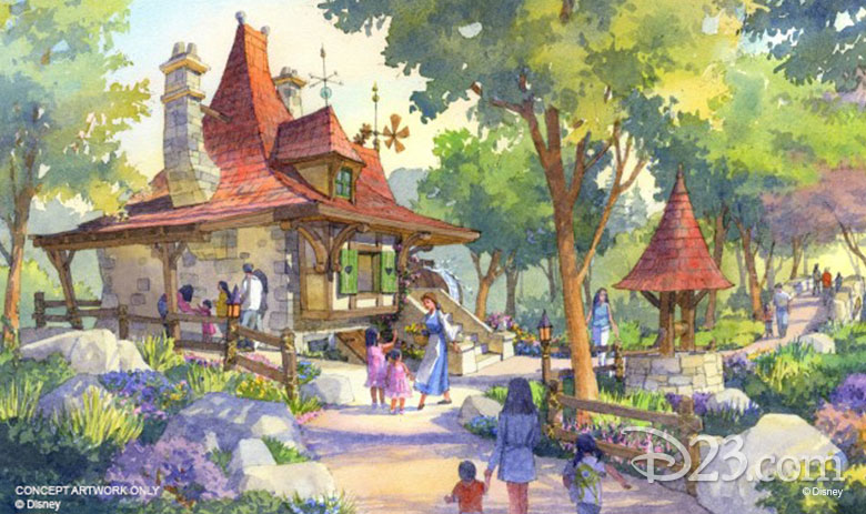 exterior of beauty and the beast themed fantasyland