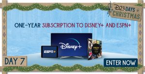 D23 Days of Christmas 2019 Sweepstakes Day 7 prize banner