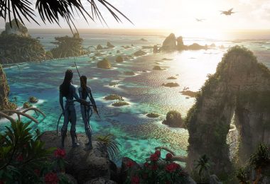 avatar 2 concept art of jake and neytiri looking over the see