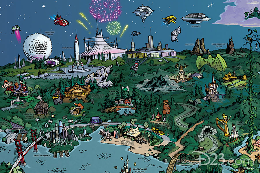 Discover Secrets and Details on The D23 Fantastic Worlds Map D23