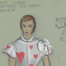 Fantasy Land Mad Hatter’s Tea Party Cashier costume sketch by Renié Conley