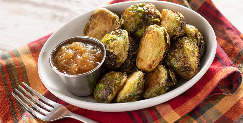 Maple-Bourbon Roasted Brussels Sprouts with Apple Butter from The Turf Club Bar & Grill  Disney’s Saratoga Springs Resort & Spa