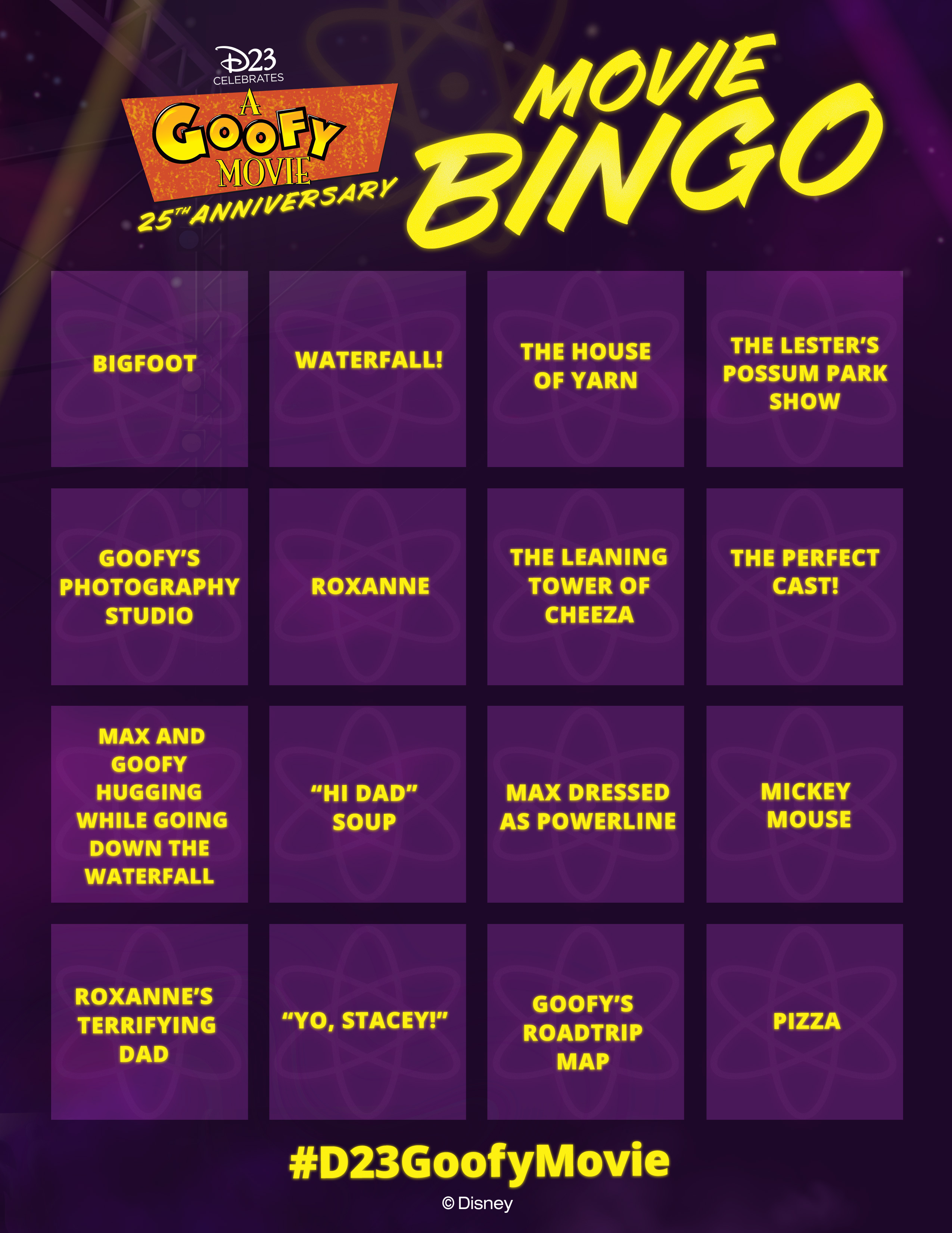 a goofy movie bingo