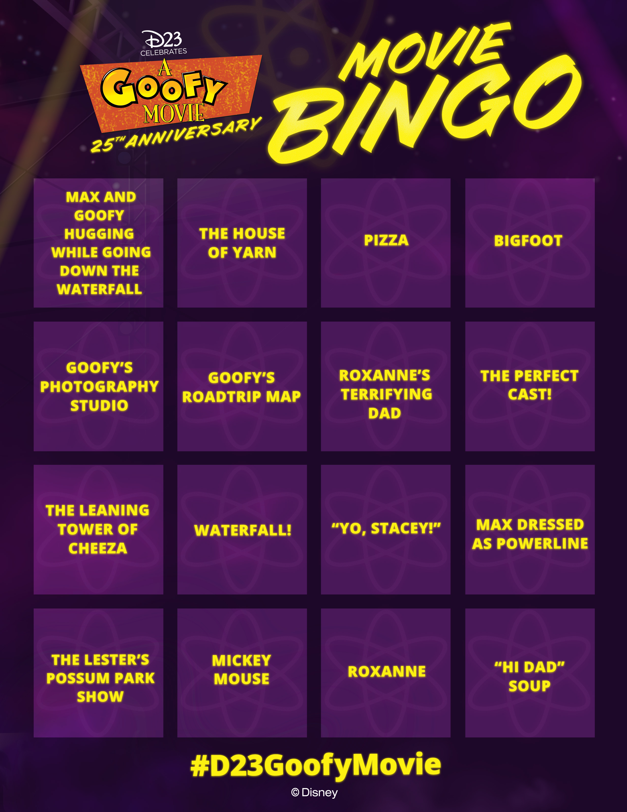 a goofy movie bingo
