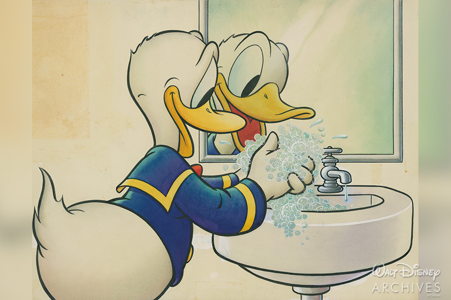 Donald Duck Washing Hands