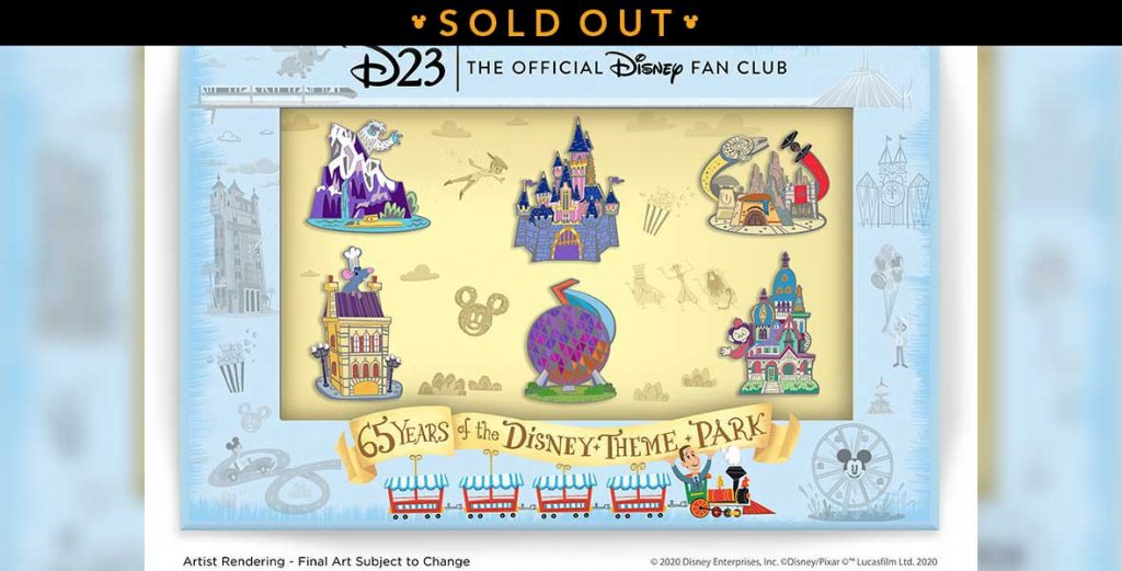 D23-EXCLUSIVE Pin Set Celebrates 65 Years of the Disney Theme Park
